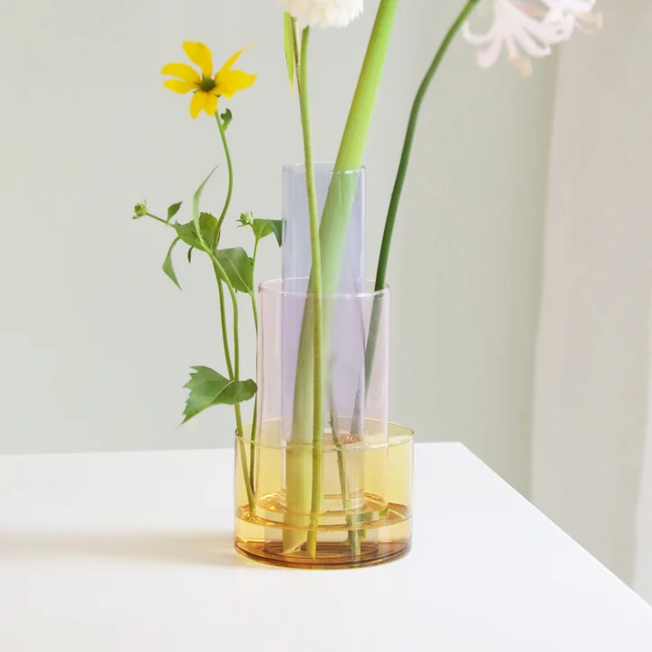 & klevering - Amphi Vase large, yellow (set of 3)