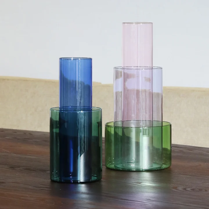 & klevering - Amphi Vase small and large, green