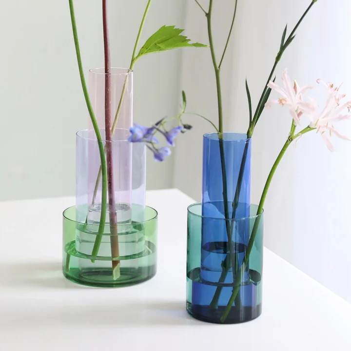 & klevering - Amphi Vase small and large, green