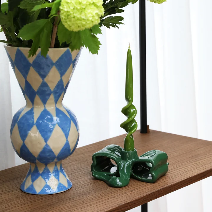 & klevering - Rhombic vase, blue