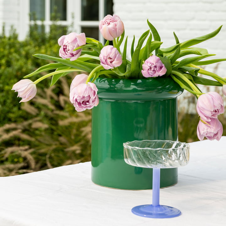 & klevering - Turban vase 21.5 x Ø 20 cm, green