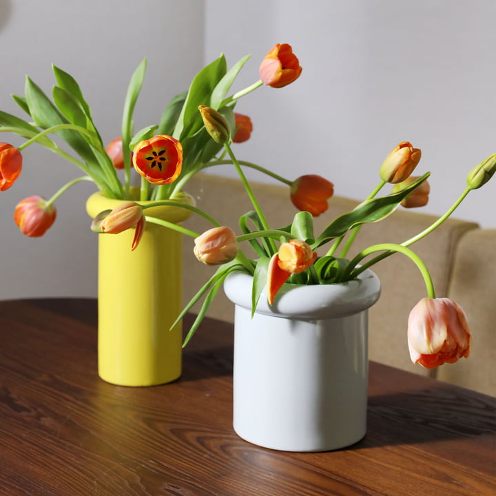 & klevering - Turban vase, yellow and mist
