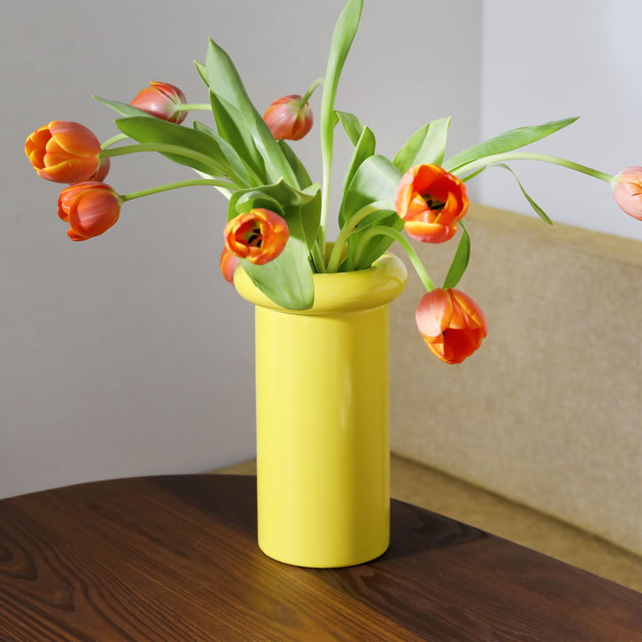 & klevering - Turban vase 27 x Ø 16 cm, yellow