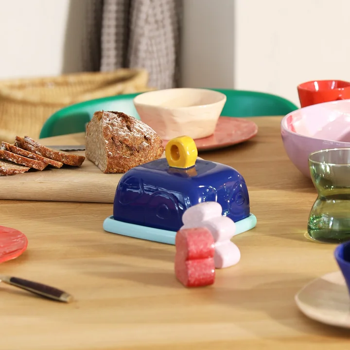 & klevering - Sketch butter dish, blue