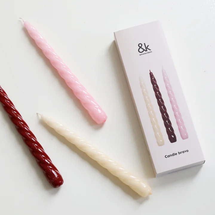 & klevering - Bravo Stick candles, red (set of 3)