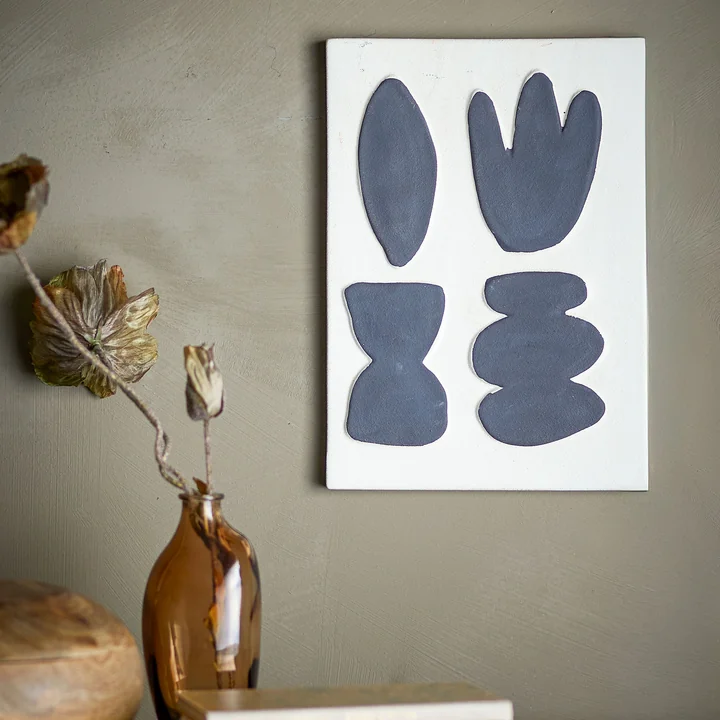 Bloomingville - Lutton wall decoration, 20 x 28.5 cm, white / gray