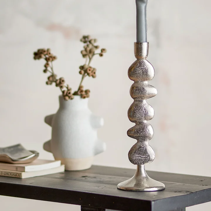 Bloomingville - Metina candlestick, h 28.5 cm, silver