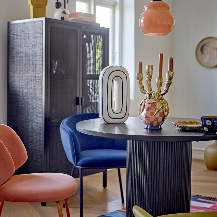 Bloomingville - Mae vase, H 32 cm, white / blue