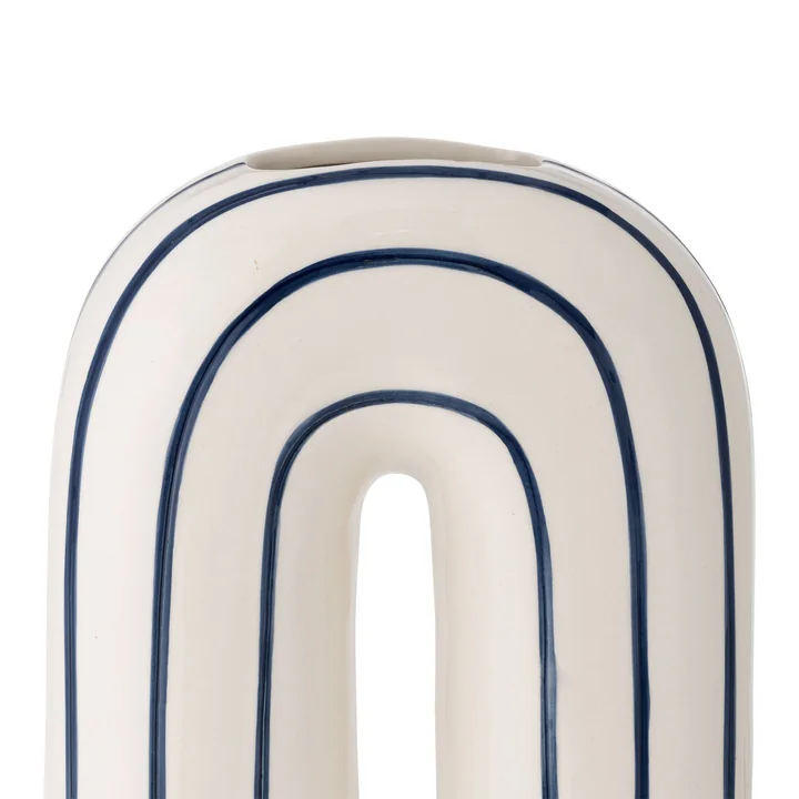 Bloomingville - Mae vase, H 32 cm, white / blue