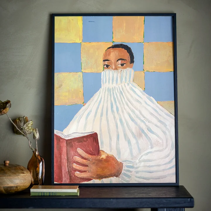 Bloomingville - Filicia mural incl. frame, 52 x 72 cm, multicolored