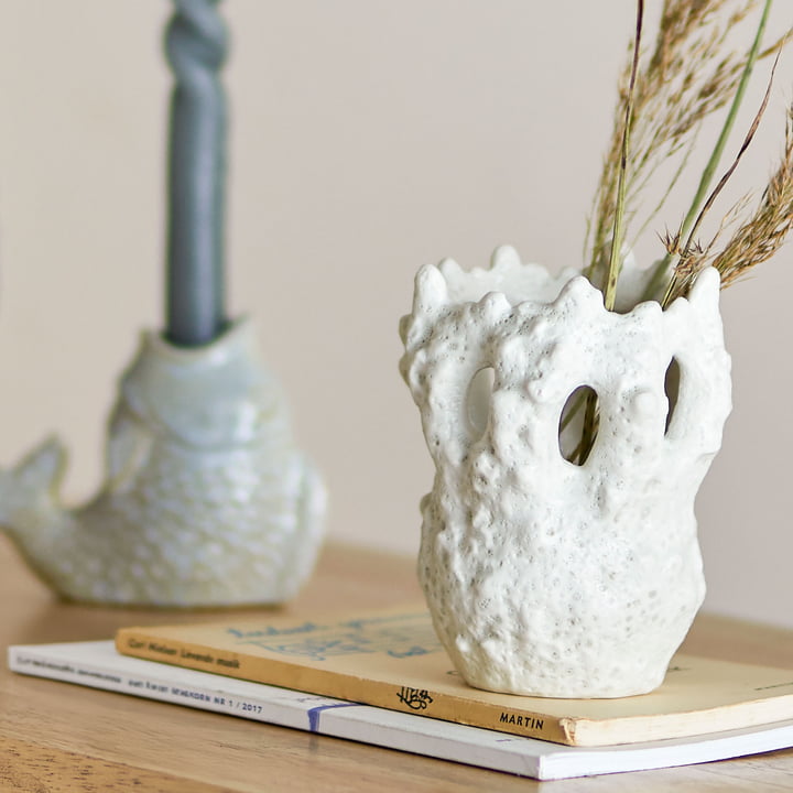 Bloomingville - Fianna vase, h 12.5 cm, white