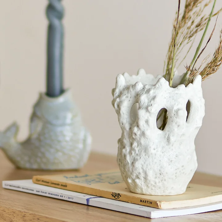 Bloomingville - Fianna vase, h 12.5 cm, white