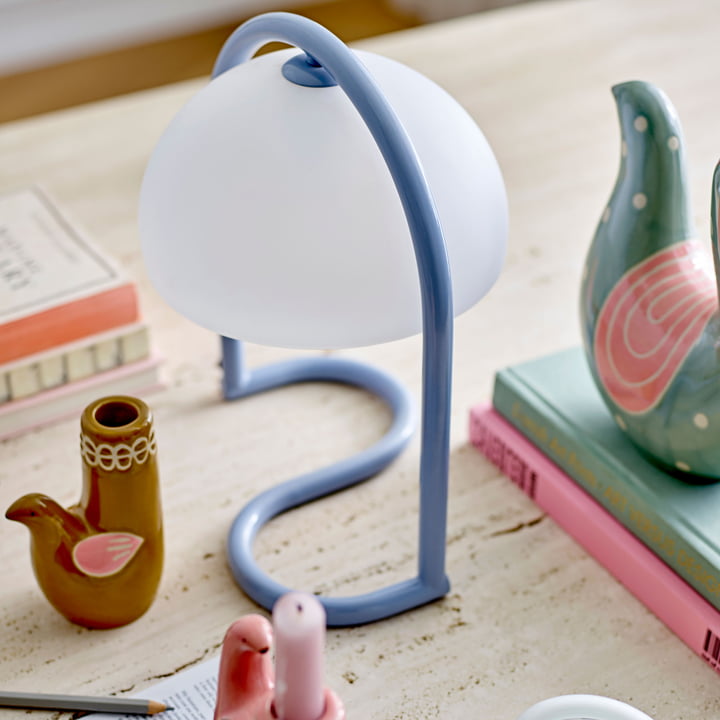 Bloomingville - Favour table lamp, Ø 24.5 x 29.5 cm, blue