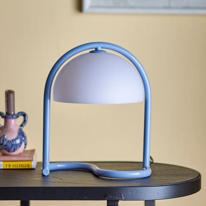 Bloomingville - Favour table lamp, Ø 24.5 x 29.5 cm, blue