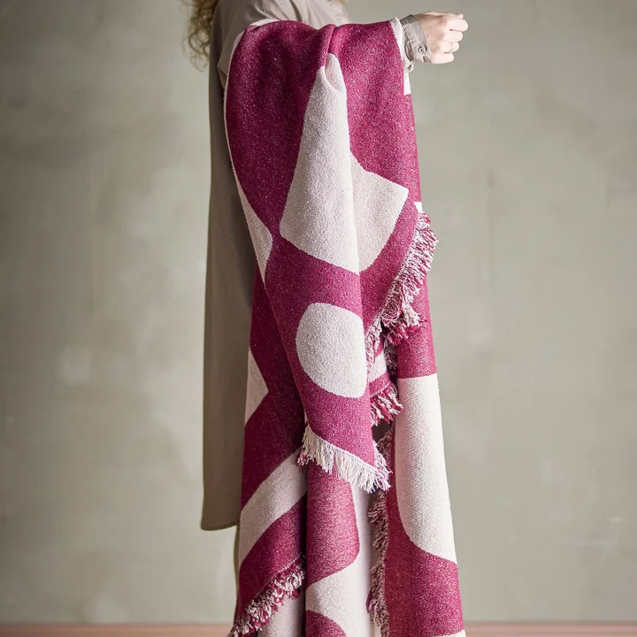 Bloomingville - Olica blanket, 130 x 160 cm, red