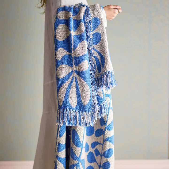 Bloomingville - Nevine blanket, 130 x 160 cm, blue