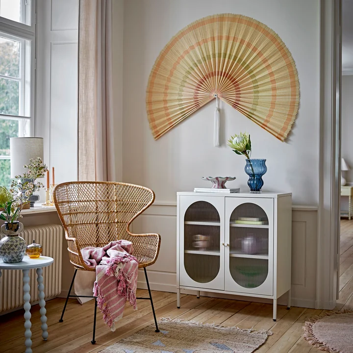 Bloomingville - Salvo cabinet with glass doors, 80 x 90 x 40 cm, natural