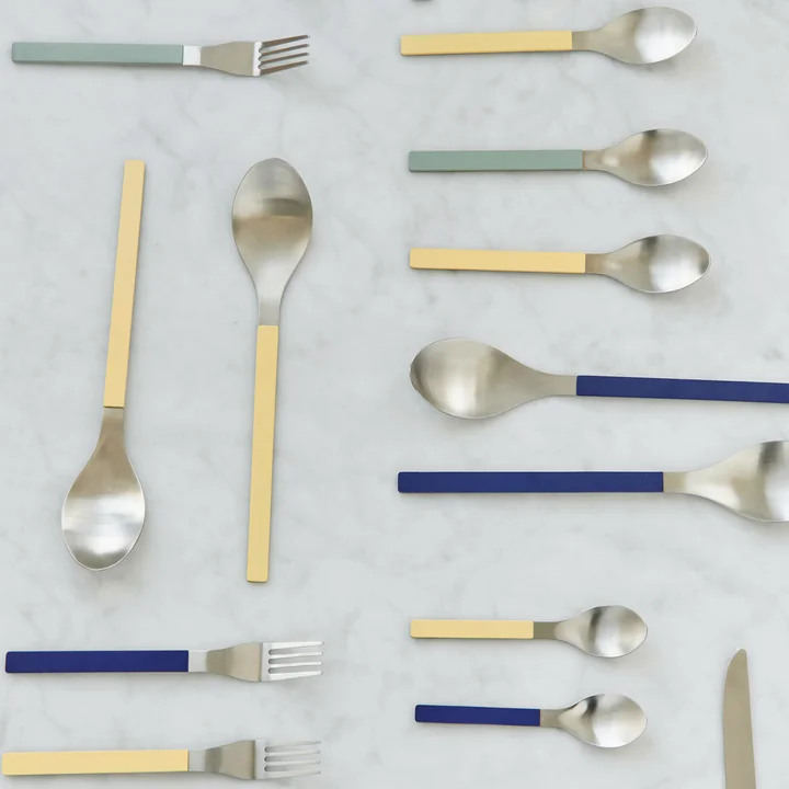 HAY - MVS Serving spoon, dark blue / yellow (set of 2)