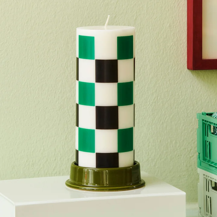 HAY - Column Candle holder M, army green with Column Candle M