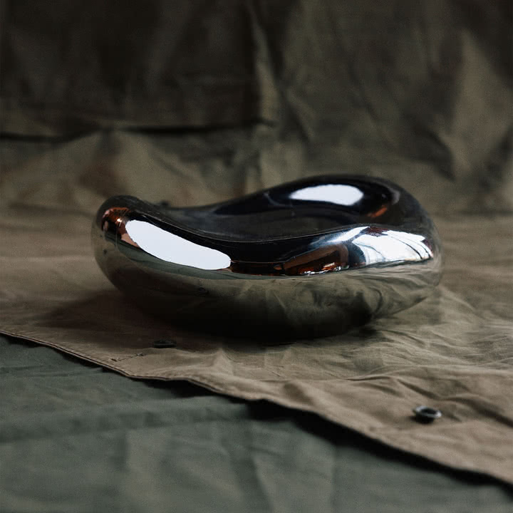 HKliving - Gleam Glass bowl, chrome