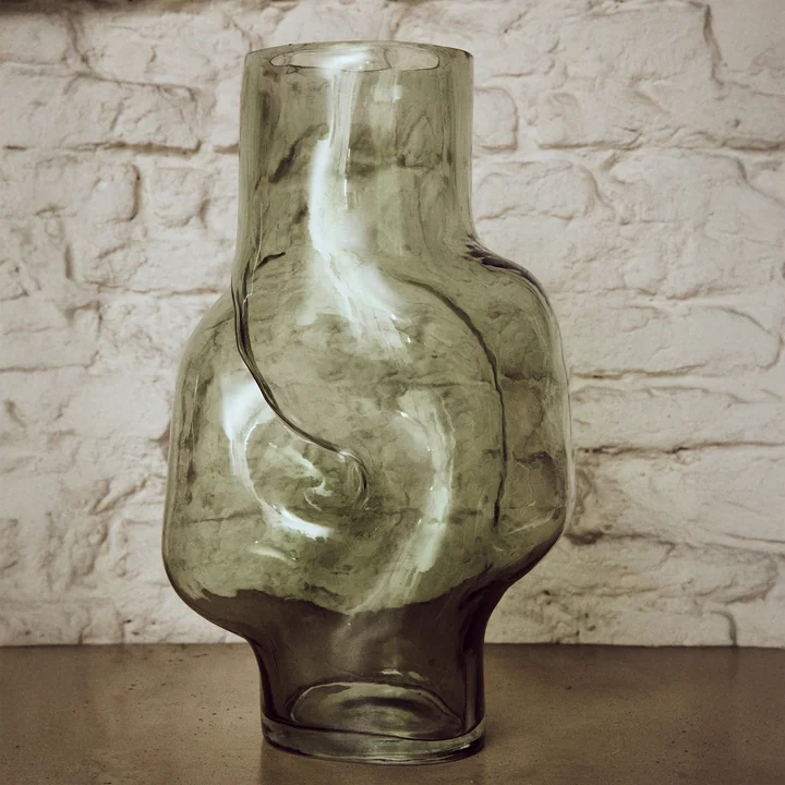 HKliving - Gleam Glass vase high, olive