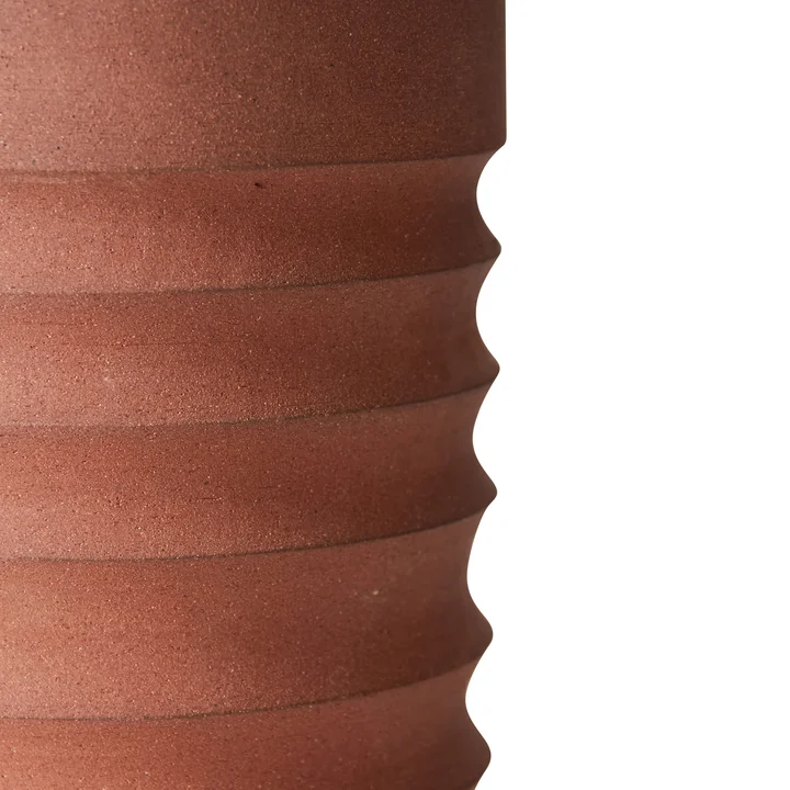 HKliving - Handcarved Terracotta vase, tube