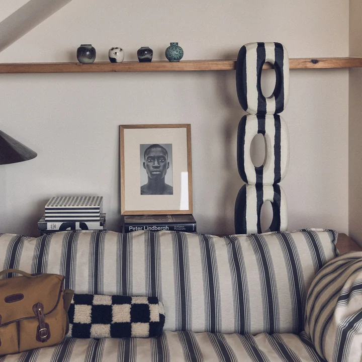 HKliving - Monochrome art sculpture, black / white