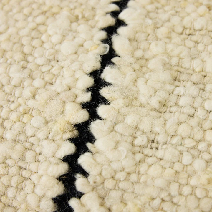 HKliving - Natural wool cushion, 50 x 30 cm, striped