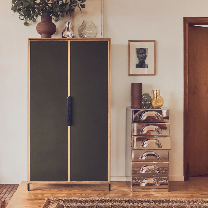 HKliving - Pioneer Cabinet, 100 x 180 cm, canvas / chest of drawers with 6 drawers