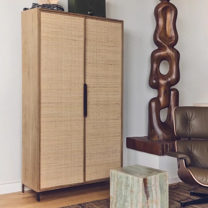 HKliving - Pioneer Cupboard, 100 x 180 cm, rattan