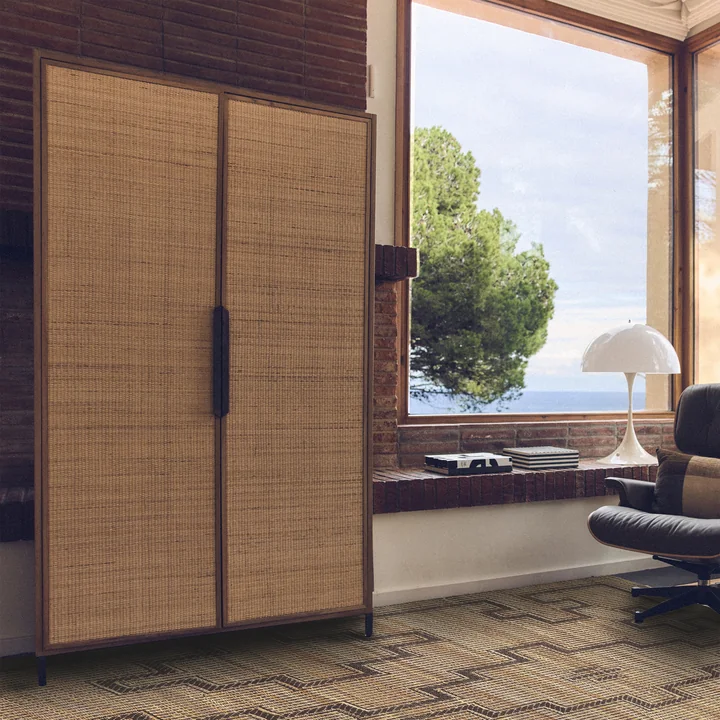 HKliving - Pioneer Cupboard, 100 x 180 cm, rattan