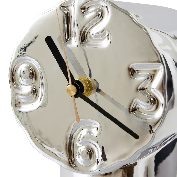 HKliving - Retro ceramic table clock, chrome