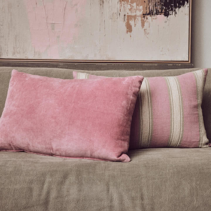 HKliving - Velvet cushion, 40 x 60 cm, rose
