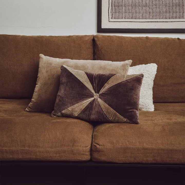 HKliving - Velvet cushion, 50 x 30 cm, brown