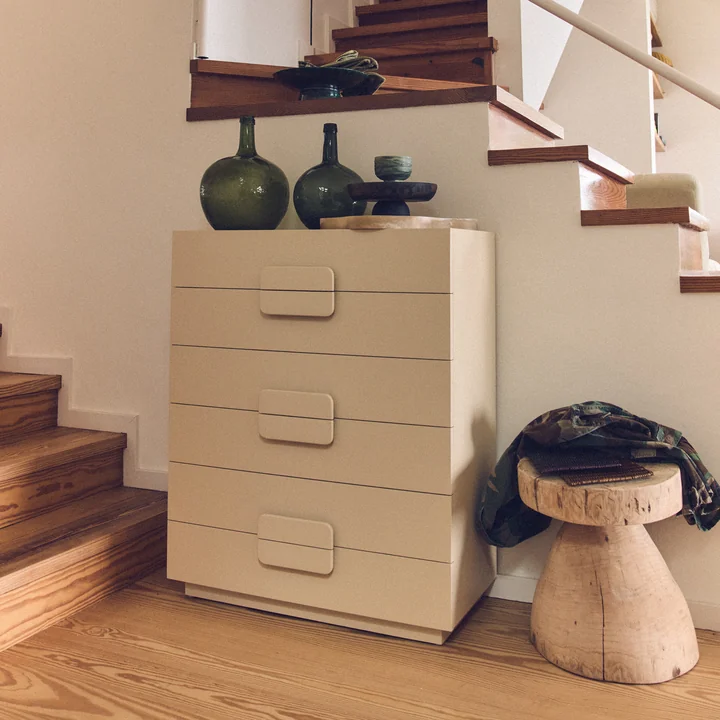 HKliving - Spacious Chest of drawers, W 80 x H 98 cm, cream