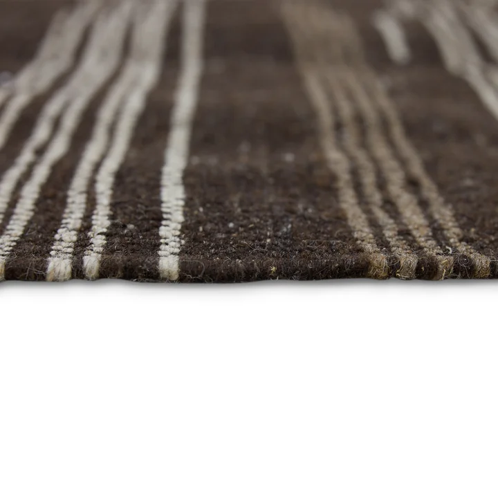 HKliving - Striped Kelim Wool rug, 150 x 240 cm, brown