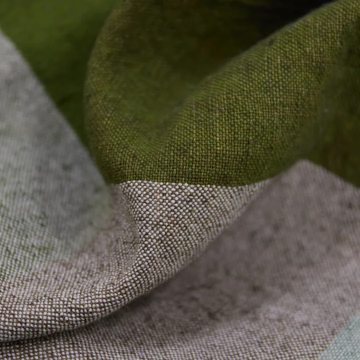 HKliving - Vida Check Tablecloth, 140 x 220 cm, mint / olive