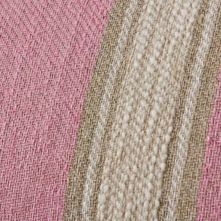 Hkliving - Woven striped linen cushion, 60 x 40 cm, blush
