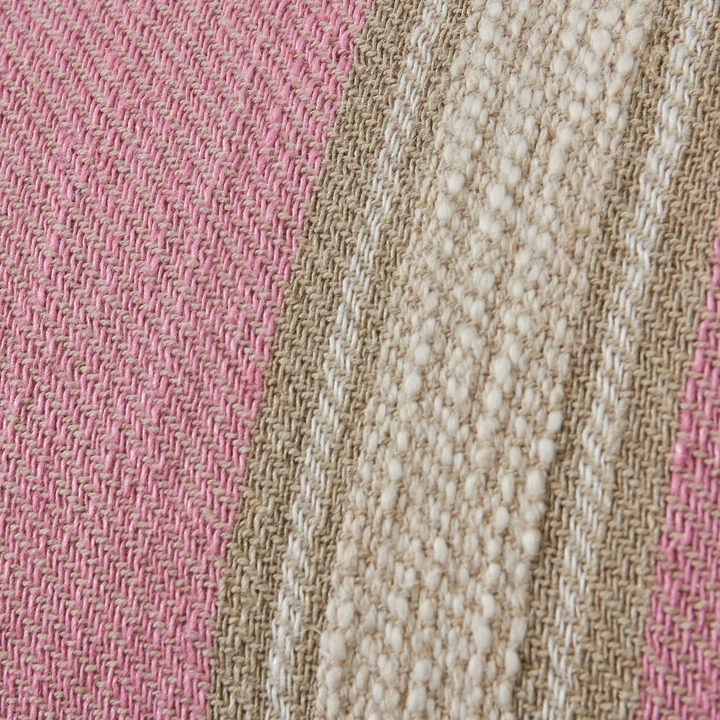 Hkliving - Woven striped linen cushion, 60 x 40 cm, blush