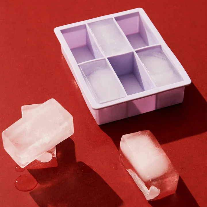 HAY - Silicone ice cube maker rectangular XXL, sticks, lilac colored
