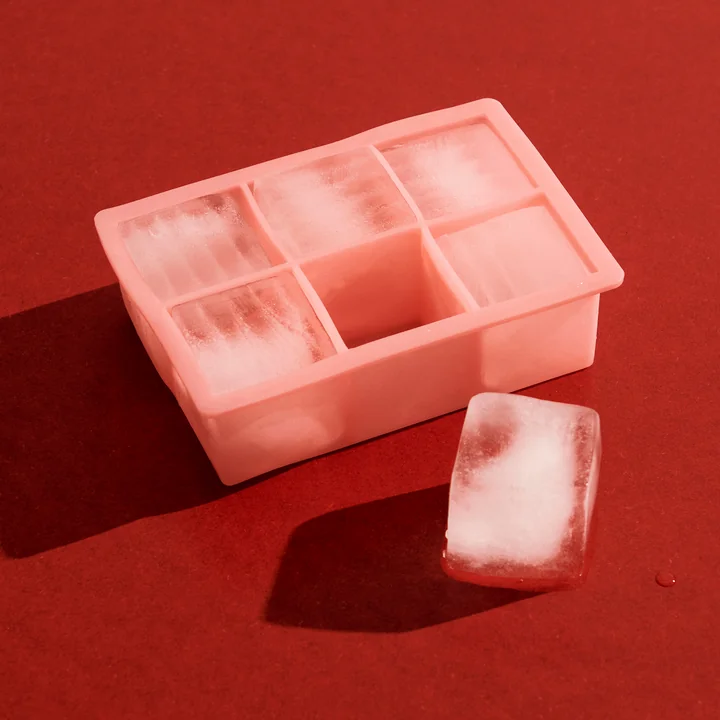 HAY - Silicone ice cube maker rectangular XXL, cubes, pink