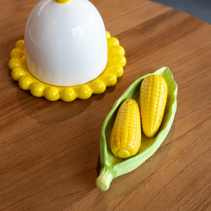 & klevering - Salt and pepper shaker, corn, yellow / green