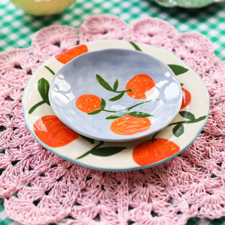& klevering - Orange plate, twig