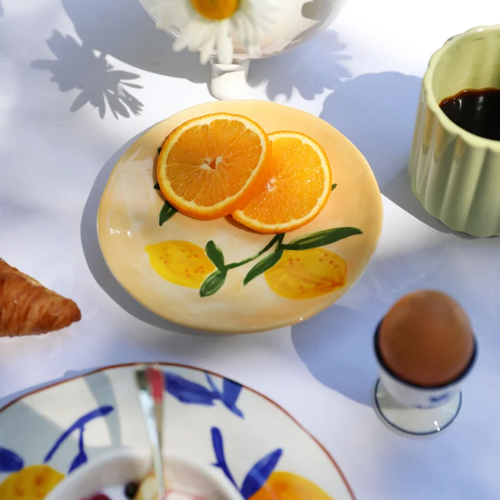 & klevering - Lemon plate, Ø 16 cm, multicolored (set of 4)