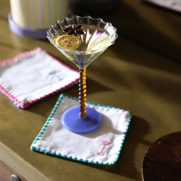 & klevering - Zigzag cocktail napkin, 12 x 12 cm, multicolored (set of 4)