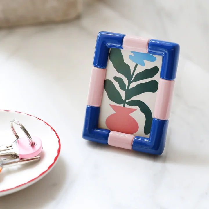 & klevering - Rift Picture frame, 7.5 x 10 cm, blue / pink