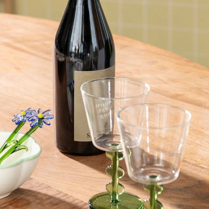 & klevering - Petal wine glass, 0.2 l, green