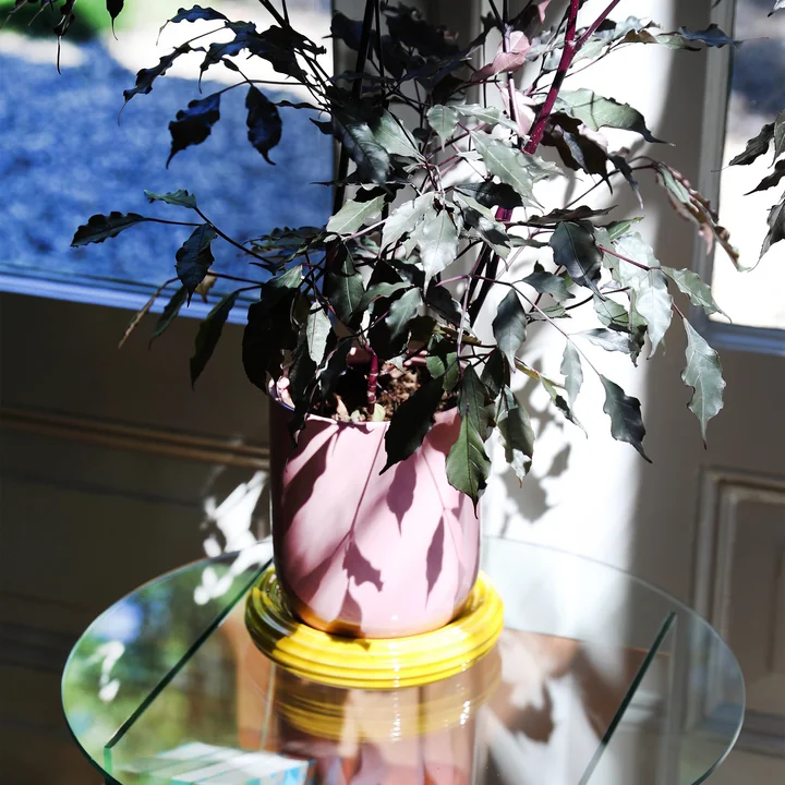 & klevering - Churros Flower pot, Ø 19.5 x 21 cm, blush / yellow