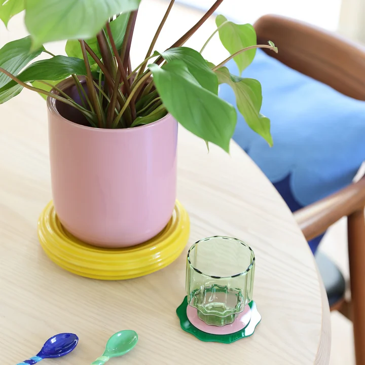 & klevering - Churros Flower pot, Ø 19.5 x 21 cm, blush / yellow