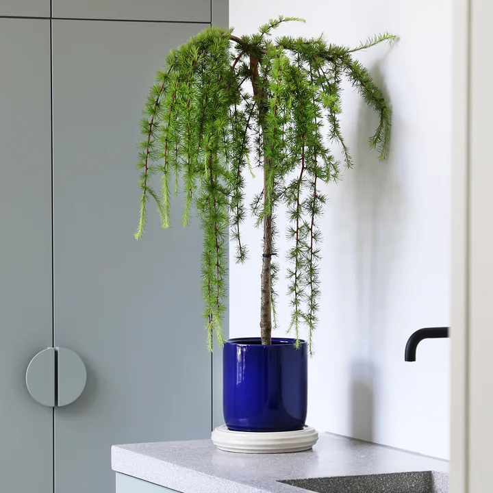 & klevering - Churros Flower pot, Ø 24.5 x 25 cm, blue / white